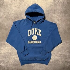 VTG Steve & Barrys Duke Basketball Hoodie Blue Mens XS Heavyweight Sweatshirt